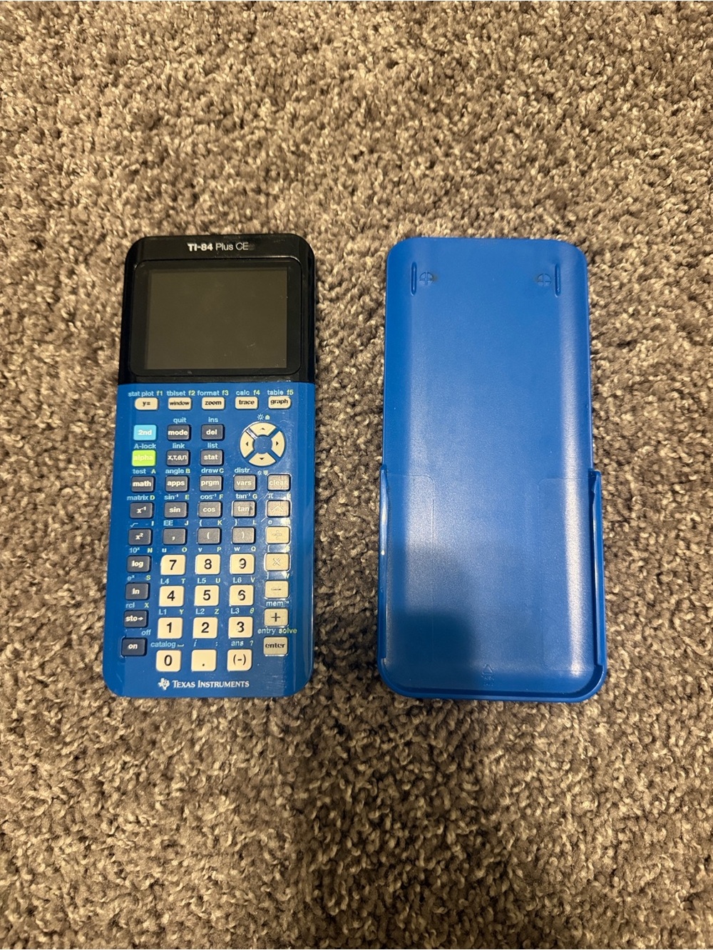 Texas Instruments Blue TI-84 Plus CE Graphing Calculator with Slide-On Cover